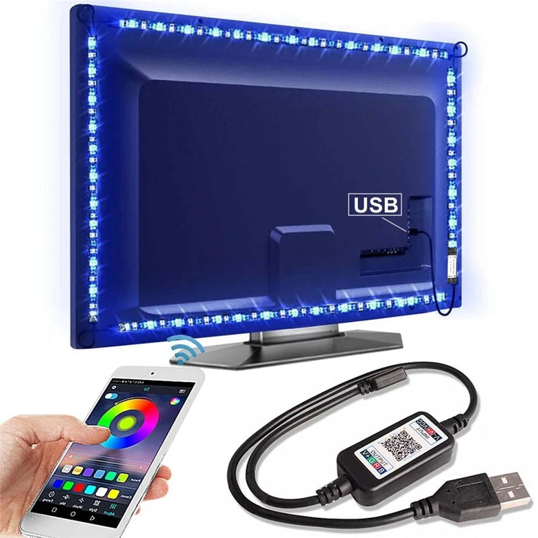 Elfeland LED Set Light With 5V 5050RGB Colorful TV Background Light with USB Bluetooth Smart Atmosphere Light Strip