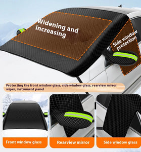 Magnetic Car Front Windshield Snow Cover Snow Shield Winter Car Snow Cover Magnet Thickened Oxford Cloth Snow Shield Front Windshield Snow Shield