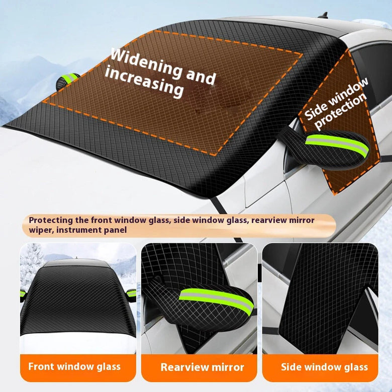 Magnetic Car Front Windshield Snow Cover Snow Shield Winter Car Snow Cover Magnet Thickened Oxford Cloth Snow Shield Front Windshield Snow Shield