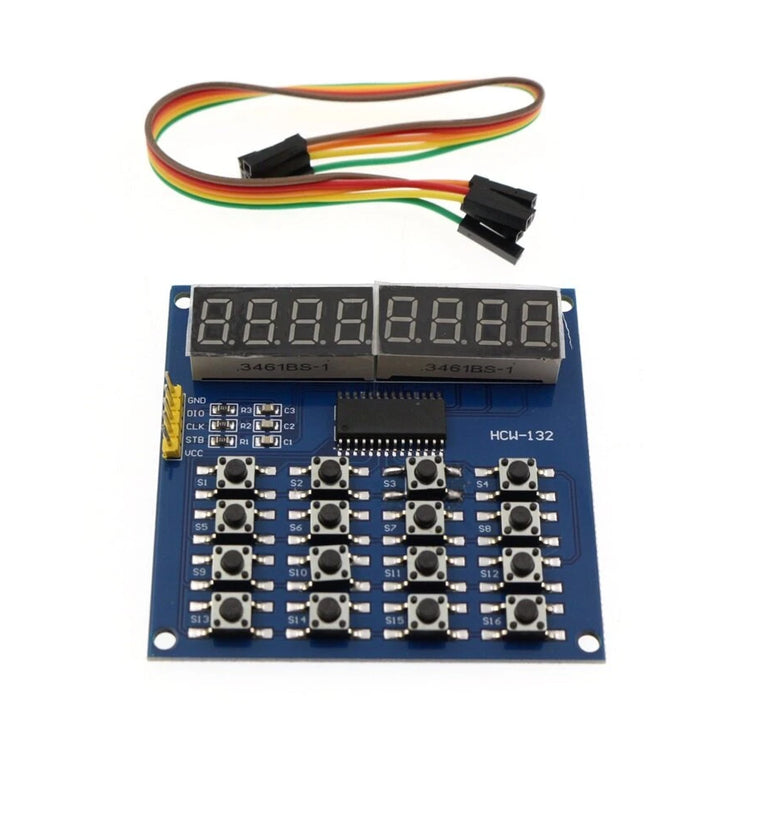 TM1638 3-Wire 16 Keys 8 Bits Keyboard Buttons Display Module Digital Tube Board Scan And Key LED Geekcreit for Arduino