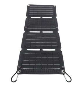 20W ETFE Foldable Solar Panel Monocrystalline USB 5V 2A DC 12V 1A Waterproof for Outdoor Camping Hiking Portable Solar Charger