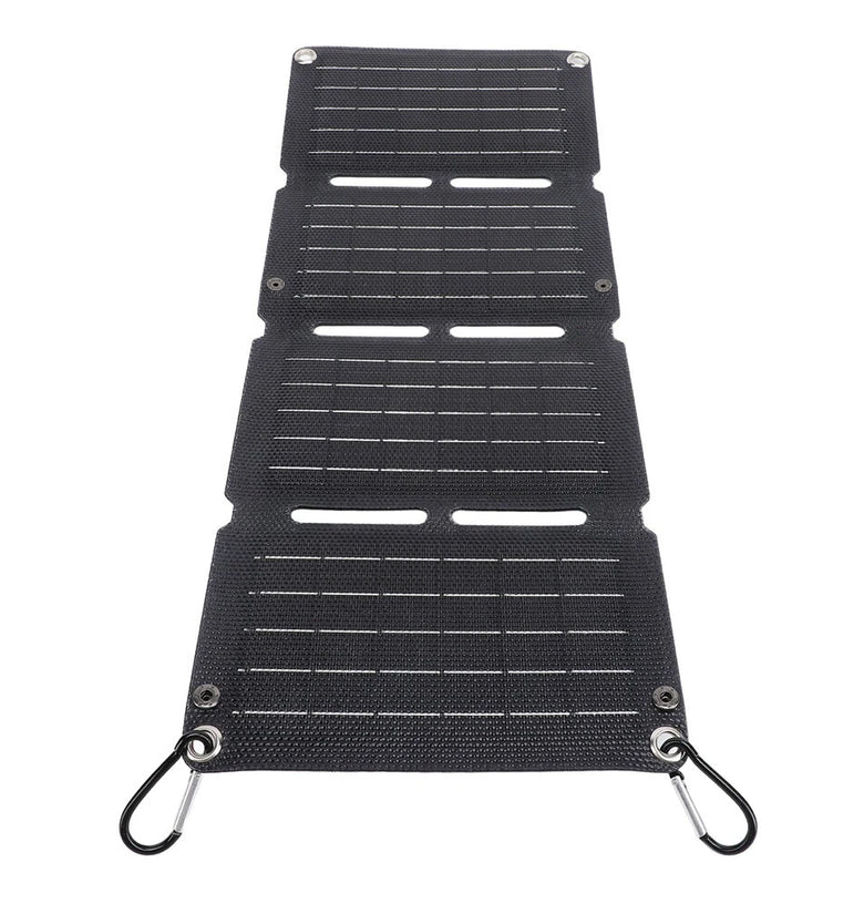 20W ETFE Foldable Solar Panel Monocrystalline USB 5V 2A DC 12V 1A Waterproof for Outdoor Camping Hiking Portable Solar Charger