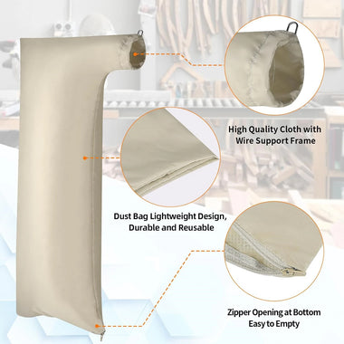 Extra Large Table Saw Dust Collection Bag Fits 10 Inch Table Saws with 2.5 Inch Dust Port