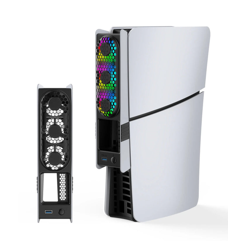 JYS JYS-P5228 for PS5 Pro/PS5 Slim Console Rear Cooling Fan with RGB Light Intelligent Temperature Control Dissipation Fan