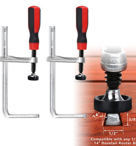 ENJOYWOOD 160x60mm Heavy Duty Dovetail Clamp with Soft-Grip Handle Woodworking Clamping Tool for Joinery Work