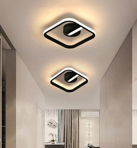 Triangle/Square/Round Black Modern LED Acrylic Ceiling Light Brief Lamp Surface Mount Fixture Light