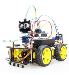 TSCINBUNY Automation Smart Robot Car Kit for Arduino Programming with Ultrasonic and Infrared Sensors Line Tracking Obstacle Avoidance DIY Educational STEM Kit