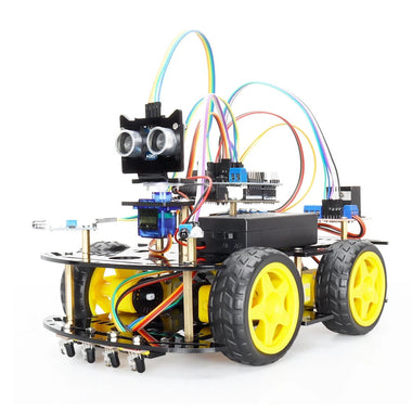 TSCINBUNY Automation Smart Robot Car Kit for Arduino Programming with Ultrasonic and Infrared Sensors Line Tracking Obstacle Avoidance DIY Educational STEM Kit