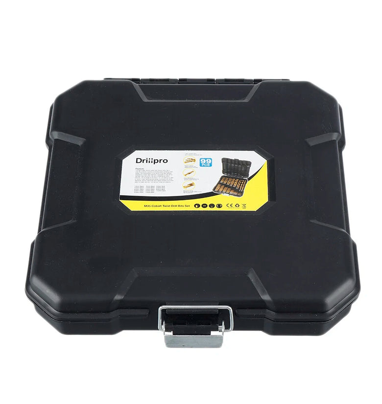 Drillpro 99Pcs M35 Cobalt Drill Bit Set 1.5-10mm HSS-Co Jobber Length Twist Drill Bits For Stainless Steel Wood Metal Drilling