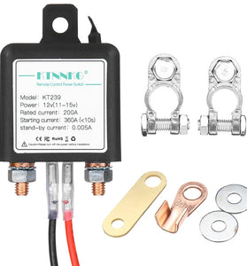 KTNNKG KT239 12V 200A Car Motorcycle Battery Switches Wireless Remote Control Battery Disconnect Cut Off Isolator