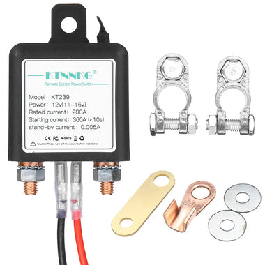 KTNNKG KT239 12V 200A Car Motorcycle Battery Switches Wireless Remote Control Battery Disconnect Cut Off Isolator