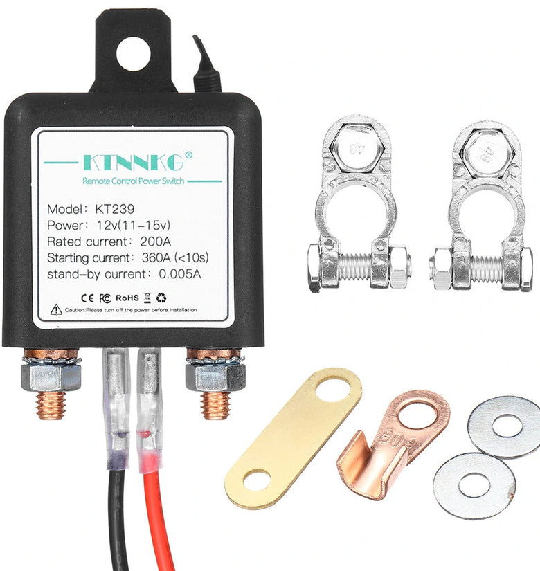 KTNNKG KT239 12V 200A Car Motorcycle Battery Switches Wireless Remote Control Battery Disconnect Cut Off Isolator