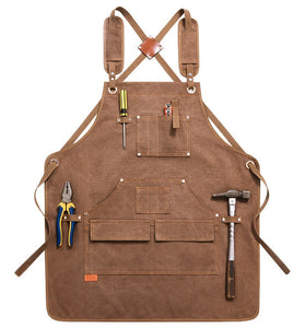 Multi-Pocket Design Canvas Apron for Hairstylists Bakers Coffee Shops Gardeners Woodworkers Restaurant Enduring