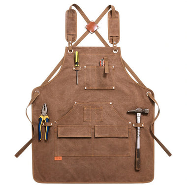 Multi-Pocket Design Canvas Apron for Hairstylists Bakers Coffee Shops Gardeners Woodworkers Restaurant Enduring