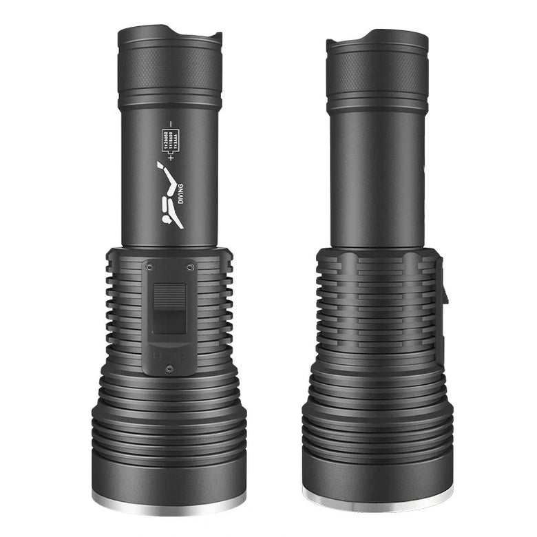 60W Cool White Dive Light Scuba Diving FlashTorch 1500 Lumens Super Bright IPX8 Waterproof Rechargeable LED Flashlights