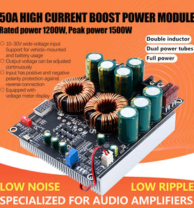 ZK-PW1200 50A High Current Boost Module Non Isolated Power Supply DC 10-30V 1200W Peak 1500W Adjustable Voltage Audio Amplifier