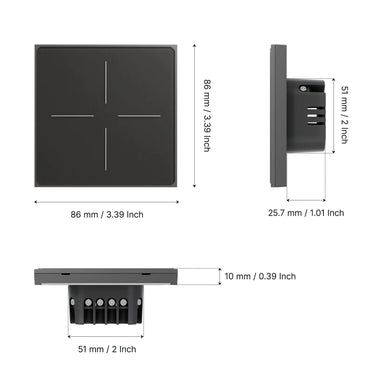 MOES Tuya ZigBee3.0 Star Feather Series Smart Touch Switch With Neutral Light Scene 1-4 Gang 2in1 APP Remote Control Voice Control with Alexa Google Home