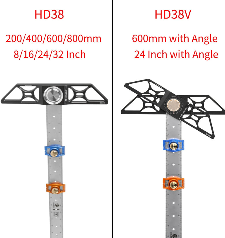 HONGDUI Hooked On Wood Line Master HD38 TrueMark Ruler HD38V Adjustable TrueMark Ruler Hadfield Steel Woodworking Scriber