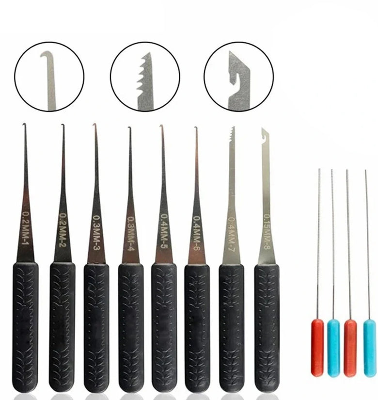 12PCS Locksmith Hand Tools Supplies Lock Pick Set Practice Handcrafted Tools for Lock Picking Practice