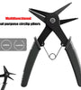 2 in 1 Snap Ring Plier 4 Way Type Multifunctional Dual Purpose Circlip Plier Remover Hand Tool Black