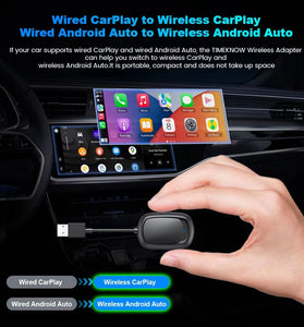 Wireless CarPlay Adapter Android Auto USB Dongle OEM Wired Upgrade 5G WiFi BT 5.0 Plug and Play Fast Connection