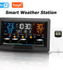 Tuya WiFi Weather Station Color Screen Indoor Outdoor Temperature Humidity Monitor Multifunctional Weather Alarm Clock Real-Time Weather Updates Smart Home Device