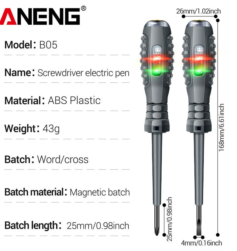 ANENG B05 Electric Pen Screwdriver ABS Plastic Magnetic Batch 25mm Highlight Tester Line Breakpoint Detection