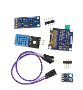ESP8266 Weather Station Kit OLED Display Weather Station Atmosphetic Pressure Light Sensor Breadboards Electronics Component Set