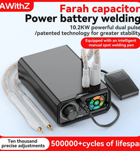 AWithZ UKF10 Spot Welding Machine Super Farad Capacitor Type C Charging Portable Compact Automatic Manual Modes Precision Welding Tool
