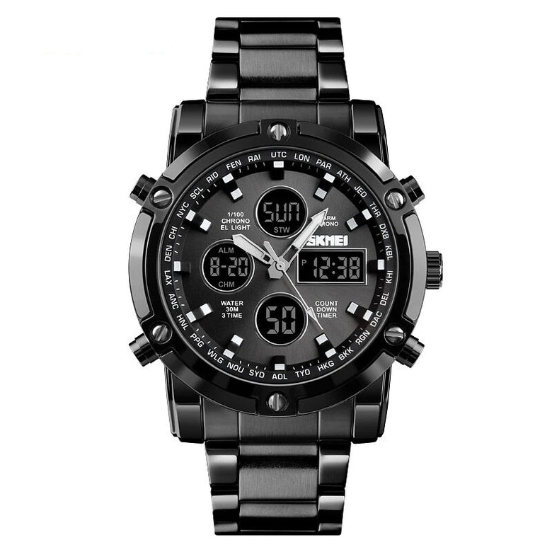 SKMEI Men's Sport Digital Watches Fashion Stopwatch Dual Display Watch 3 Time Countdown Wrist Watch
