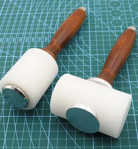 Woodworking Hammer Solid Wood Handle Nylon Head Lightweight Design for Stamping Punching Crafting Tools