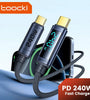 Toocki TQ-X57C4 PD240W USB-C to USB-C Digital Display Cable PD3.1 QC4.0 Fast Charging Data Transmission Copper Core Line 1M/2M Long for iPhone 16 16 Pro 15 14 Pro Max for Xiaomi 15 Pro for Samsung Galaxy S25 Pro