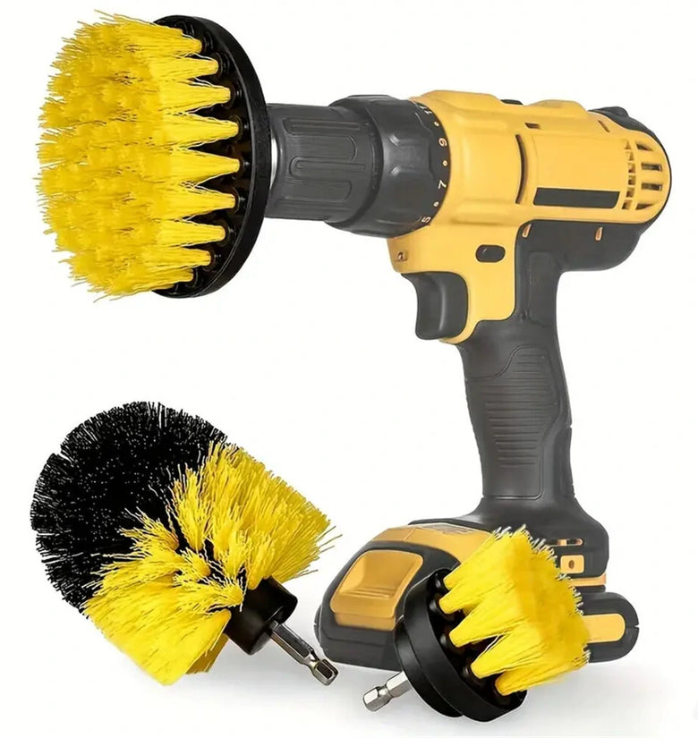 3PCS Drill Brush Set Power Scrubber Wash Cleaning Brushes Tool Kit Clean All Purpose Drill Brush For Grout Floor Tub Shower Tile Bathroom Kitchen Surface