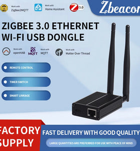 ETH-52P Zigbee3.0 Gateway USB Dongle Ethernet WiFi Adapter Support Zigbee2MQTT Home Assistant OTA Aluminum Case Smart Hub