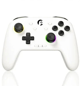 EWEADN D8 Tri-mode Wireless Game Controller with Hall Effect Rocker RGB Light 1KHz Return Rate 800mAh Rechargeable Six-axis Gamepad Turbo Function Support 2.4G/Wired/bluetooth for PC Steam Xbox Switch Android IOS