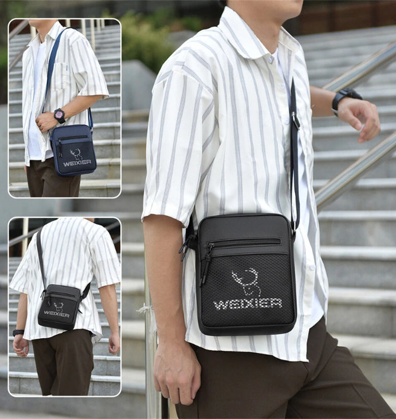 WEIXIER Men Crossbody Bag Waterproof Lightweight Fashion Casual Travel Single Shoulder Bag