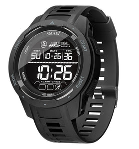 SMAEL Men's Sports LED Luminous Digital Watch Multifunctional Waterproof Comfortable TPU Strap Electronic Watch