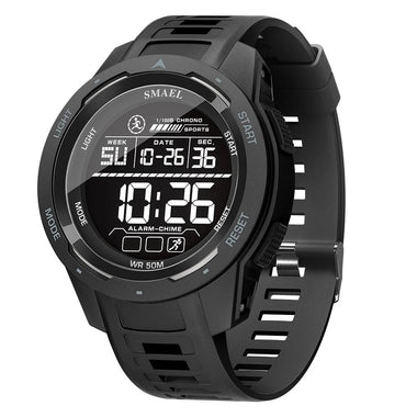 SMAEL Men's Sports LED Luminous Digital Watch Multifunctional Waterproof Comfortable TPU Strap Electronic Watch