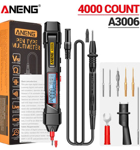 ANENG A3006 Multifunctional Electric Digital Multimeter Pen Type Intelligent Voltage Detector with Zero Fire Line Detection Breakpoint Search for Simplified Electrical Troubleshooting