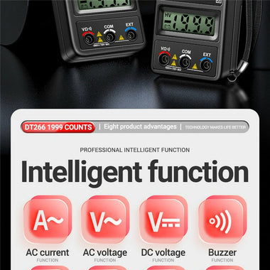 ANENG DT266 Digital Clamp Meter, High-precision 1000A AC Current Voltage and Resistance Measurement Tool with Non-contact Large Jaw Design and LCD Display