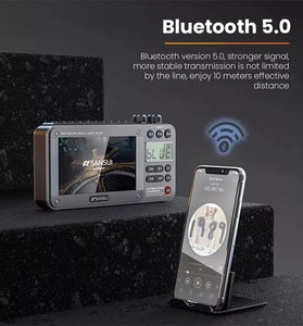 SANSUI F50 Portable FM Radio 4.3-inch Display Wireless bluetooth Speaker Built-in 2.5 inch Magnetic Horn Support USB TF Card Playback MP3 Music Player Radios