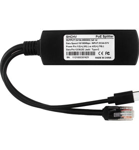 100Mbps/1000Mbps 5V 3A Type-C Power Over Ethernet Active POE Splitter for Raspberry Pi 4B