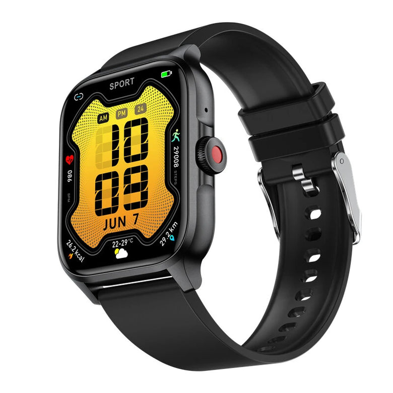 QX15 1.85inch HD Screen HiFi Music Voice Assistant bluetooth Call Heart Rate Blood Pressure Blood Oxygen Monitor Sleep Monitoring Women's Health Multi-sport Modes Music Playback IP68 Waterproof Smart Watch