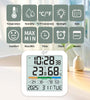 TS-8080 Large Screen Digital Thermometer Hygrometer Alarm Clock with Temperature Humidity Monitor Min Max Record Wall Desk Magnet Mount