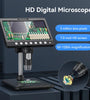 Digital Microscope 50-1200X Magnification 7-Inch 1920*1080P Screen 5MP TYPE-C Port 8 LED for Precise Inspection
