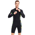 DIVE&SAIL Men's 1.5mm Neoprene Shorty Wetsuit UV Resistant Front Zip Long Sleeve Diving Suit for Snorkeling Swimming Surfing