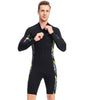 DIVE&SAIL Men's 1.5mm Neoprene Shorty Wetsuit UV Resistant Front Zip Long Sleeve Diving Suit for Snorkeling Swimming Surfing