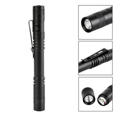 BIKIGHT Portable Led Flashlight Pen Ultralight Repair Checking Mini Pocket Torch With Clip Power by AAA Battery For Camping Hiking Emergency Lighting