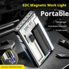 5-LED Magnetic Portable Flashlight With 21700 Battery USB Rechargeable with Digital Display, Red & Blue Warning Lights, Outdoor EDC Work Inspection Lamp