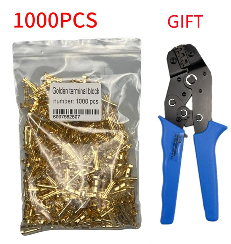 1000PCS Gold 453 U-Shaped 0.3-1.5mm 2 Terminal Tab Cold Inserts Connectors Cold Terminal Small Teeth Fascia Terminal